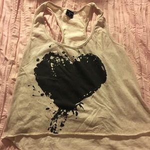 Loose Tan Heart Workout Top